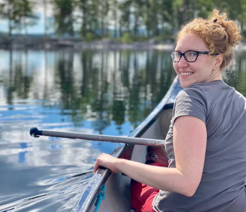 dani on kayak