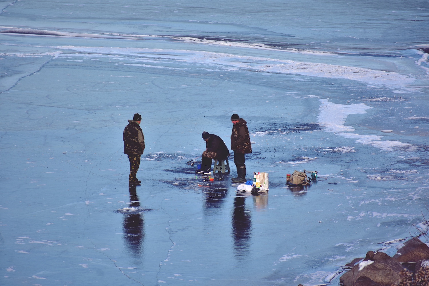 ice fishing in Sweden